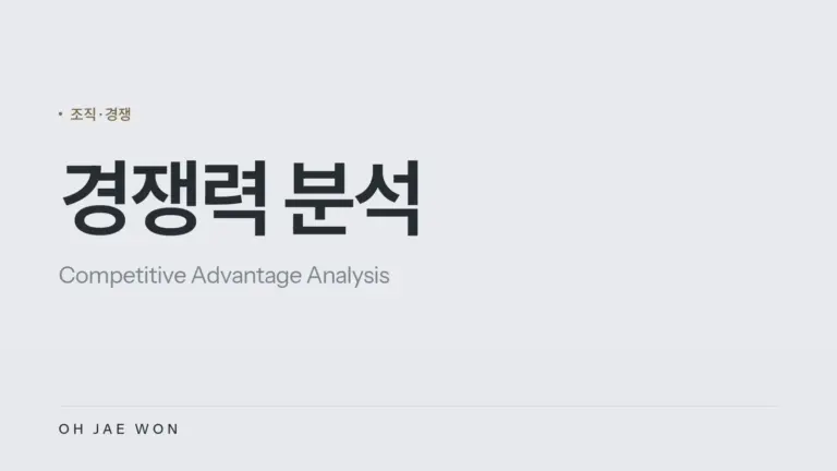 경쟁력 분석(경쟁 우위 분석)