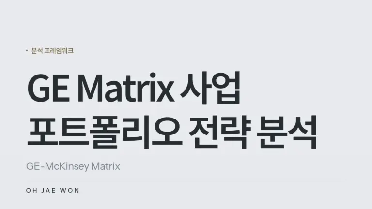 GE Matrix 사업 포트폴리오 전략 분석