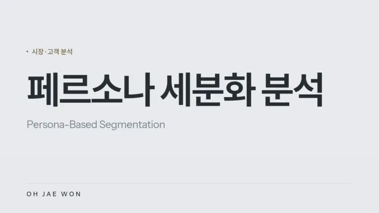 페르소나 세분화 분석