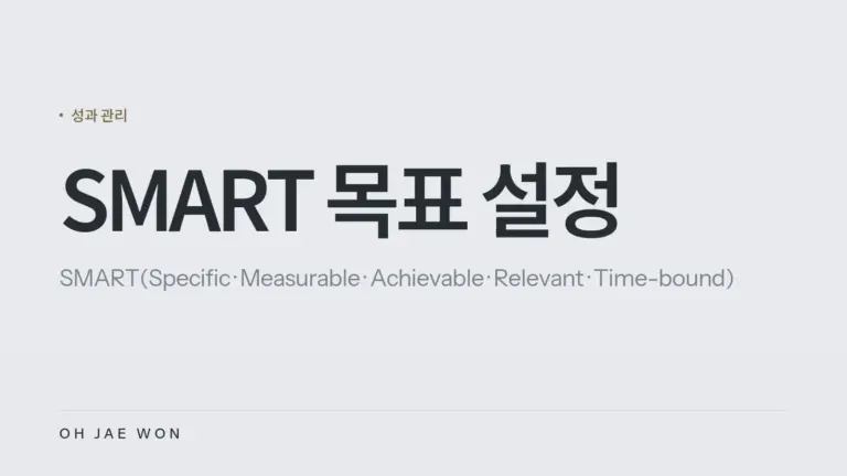 SMART 목표 설정