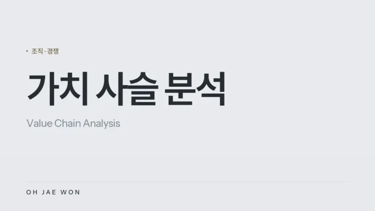 벨류 체인 분석 (Value Chain Analysis), 가치 사슬 분석
